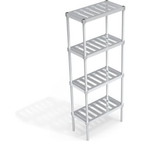 Heavy Duty Shelving Unit, 4 Slatted T-Bar Shelves, 30"W x 15"D x 76-1/4"H view 2