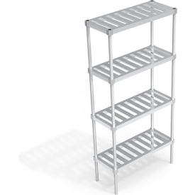 Heavy Duty Shelving Unit, 4 Slatted T-Bar Shelves, 36"W x 15"D x 76-1/4"H view 2