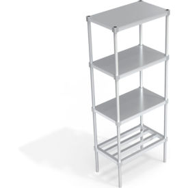 Industrial Shelving Unit, (1) HD-Bar Tubular & (3) Brute Shelves, 30"W x 18"D x 76-1/4"H view 2