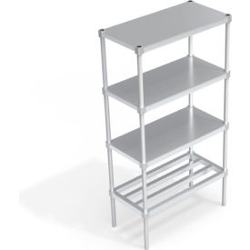 Industrial Shelving Unit, (1) HD-Bar Tubular & (3) Brute Shelves, 36"W x 18"D x 68-1/4"H view 2