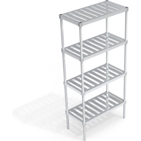 Heavy Duty Shelving Unit, 4 Slatted T-Bar Shelves, 36"W x 18"D x 76-1/4"H view 2