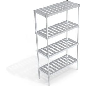 Heavy Duty Shelving Unit, 4 Slatted T-Bar Shelves, 42"W x 18"D x 76-1/4"H view 2