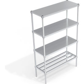 Industrial Shelving Unit, (1) HD-Bar Tubular & (3) Brute Shelves, 48"W x 18"D x 76-1/4"H view 2