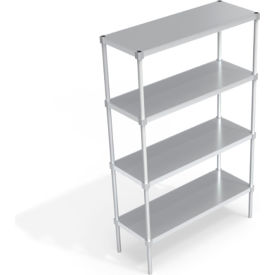 Industrial Standard Shelving Unit, 4 Solid Marine Edge Shelves, 48"W x 18"D x 76-1/4"H view 2