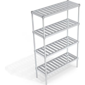 Heavy Duty Shelving Unit, 4 Slatted T-Bar Shelves, 48"W x 18"D x 76-1/4"H view 2