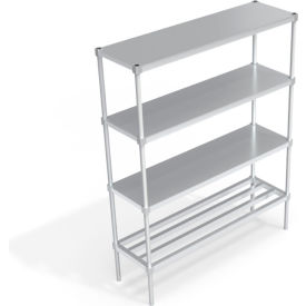 Industrial Shelving Unit, (1) HD-Bar Tubular & (3) Brute Shelves, 60"W x 18"D x 76-1/4"H view 2