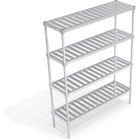 Heavy Duty Shelving Unit, 4 Slatted T-Bar Shelves, 60"W x 18"D x 76-1/4"H view 2