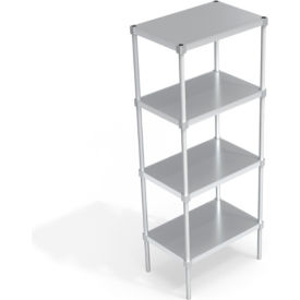 Industrial Standard Shelving Unit, 4 Solid Marine Edge Shelves, 30"W x 20"D x 76-1/4"H view 2