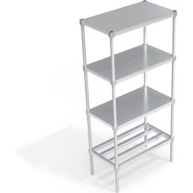 Industrial Shelving Unit, (1) HD-Bar Tubular & (3) Brute Shelves, 36"W x 20"D x 76-1/4"H view 2