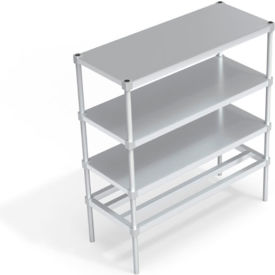 Industrial Shelving Unit, (1) HD-Bar Tubular & (3) Brute Shelves, 48"W x 20"D x 54-1/4"H view 2