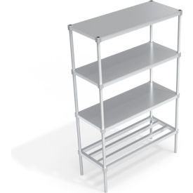 Industrial Shelving Unit, (1) HD-Bar Tubular & (3) Brute Shelves, 48"W x 20"D x 76-1/4"H view 2