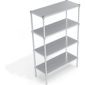 Industrial Standard Shelving Unit, 4 Solid Marine Edge Shelves, 48"W x 20"D x 76-1/4"H view 2