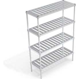 Heavy Duty Shelving Unit, 4 Slatted T-Bar Shelves, 54"W x 20"D x 76-1/4"H view 2
