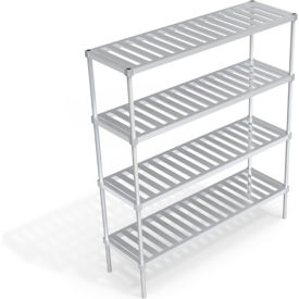 Heavy Duty Shelving Unit, 4 Slatted T-Bar Shelves, 66"W x 20"D x 76-1/4"H view 2