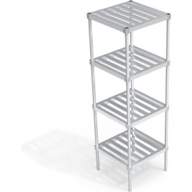 Heavy Duty Shelving Unit, 4 Slatted T-Bar Shelves, 24"W x 24"D x 76-1/4"H view 2