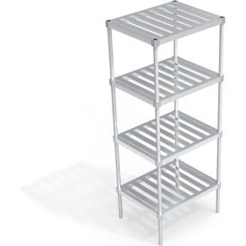 Heavy Duty Shelving Unit, 4 Slatted T-Bar Shelves, 30"W x 24"D x 76-1/4"H view 2