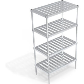 Heavy Duty Shelving Unit, 4 Slatted T-Bar Shelves, 42"W x 24"D x 76-1/4"H view 2