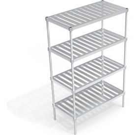 Heavy Duty Shelving Unit, 4 Slatted T-Bar Shelves, 48"W x 24"D x 76-1/4"H view 2