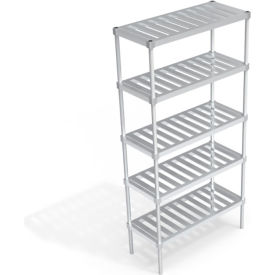 Heavy Duty Shelving Unit, 5 Slatted T-Bar Shelves, 42"W x 18"D x 84-1/4"H view 2