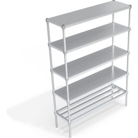 Industrial Shelving Unit, (1) HD-Bar Tubular & (4) Brute Shelves, 60"W x 18"D x 84-1/4"H view 2