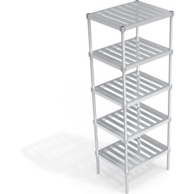 Heavy Duty Shelving Unit, 5 Slatted T-Bar Shelves, 30"W x 24"D x 84-1/4"H view 2