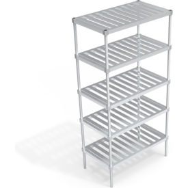 Heavy Duty Shelving Unit, 5 Slatted T-Bar Shelves, 42"W x 24"D x 84-1/4"H view 2