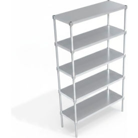 Heavy Duty Shelving Unit, 5 Solid Brute Shelves, 48"W x 24"D x 84-1/4"H view 2