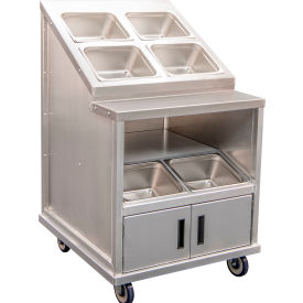HD Mobile Condiment Cart with Pan Cutouts & Storage, Silvery White/Dull Gray view 2
