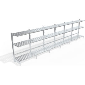 New Age T-Bar Cantilever Aluminum Shelving Unit 18 Shelves 290-3/4"W x 27"D x 72-1/4"H 
