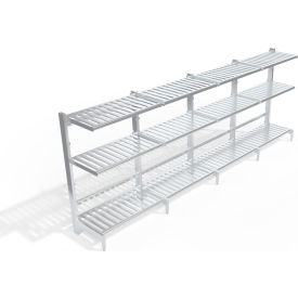 New Age T-Bar Cantilever Aluminum Shelving Unit 12 Shelves 194-3/4"W x 27"D x 72-1/4"H 