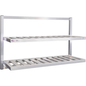 Heavy Duty Wall Mounted Aluminum T-Bar Shelving, 2 Shelves, 48"W x 16"D x 30"H view 2