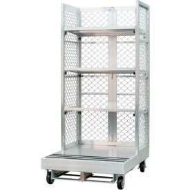 New Age Industrial Corp. 98852C New Age Crown Forklift Order Picking Truck w/ 3 Shelves, 40"L x 48"W x 89"H, Silver image.