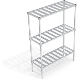 Industrial Standard Shelving Unit, 3 Slatted T-Bar Shelves, 48"W x 18"D x 68-1/4"H view 2