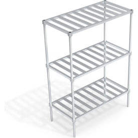 Industrial Standard Shelving Unit, 3 Slatted T-Bar Shelves, 48"W x 24"D x 68-1/4"H view 2