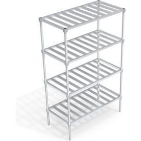 Industrial Standard Shelving Unit, 4 Slatted T-Bar Shelves, 48"W x 24"D x 76-1/4"H view 2