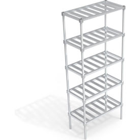 Industrial Standard Shelving Unit, 5 Slatted T-Bar Shelves, 36"W x 18"D x 84-1/4"H view 2