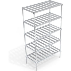 Standard Shelving Unit, 5 Slatted T-Bar Shelves, 48"W x 24"D x 84-1/4"H view 2