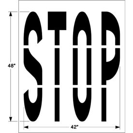 Newstripe, Inc. 10000628 Newstripe 48" Federal STOP, 1/8" Thick, PolyTough, Plastic, White image.