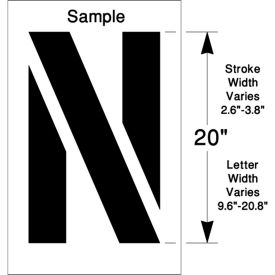 Newstripe, Inc. 10000653 Newstripe 20" Individual Letters & Numbers, 1/8" Thick, PolyTough, Plastic, White image.