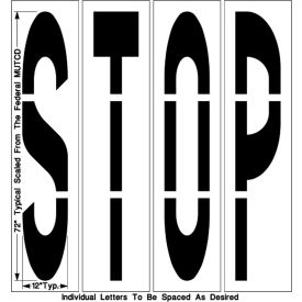 Newstripe, Inc. 10000938 Newstripe 72" STOP Federal Style -1/8" Thick, PolyTough, Plastic, White image.