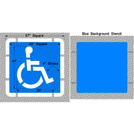 Newstripe, Inc. 10001954 Newstripe Large Federal Handicap with Border & Background, 1/8" Thick, PolyTough, Plastic, White image.