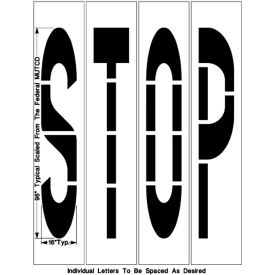 Newstripe, Inc. 10004268 Newstripe 96" Federal STOP, 1/8" Thick, PolyTough, Plastic, White image.