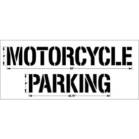 Newstripe, Inc. 10004939 Newstripe 8" Motorcycle Parking, on two lines -1/8" Thick, PolyTough, Plastic, White image.