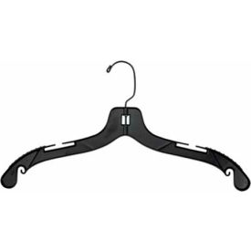 National Hanger Company Inc. 2505RBH NAHANCO 2505RBH Dress Hanger W/Molded Shoulders & Black Hook-Middle Heavy Weight, 17"L, Plastic-BK image.