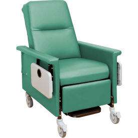 Nk Medical Products RC301-I-ICED MINT NK Medical Recliner with Infinite Recline, 5" Casters, Push Bar & Side Table, Iced Mint image.