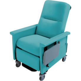 Nk Medical Products RC301-S-AQUAMARINE NK Medical Recliner with Swing Arms, 5" Casters, Push Bar & Side Table, Aquamarine image.