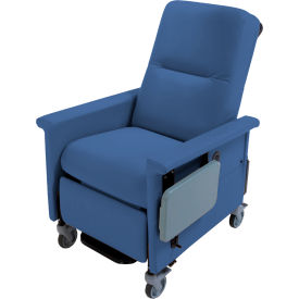 Nk Medical Products RC301-S-COLONIAL BLUE NK Medical Recliner with Swing Arms, 5" Casters, Push Bar & Side Table, Colonial Blue image.