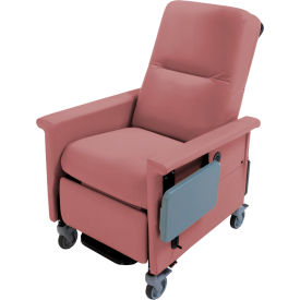 Nk Medical Products RC301-S-CRANBERRY NK Medical Recliner with Swing Arms, 5" Casters, Push Bar & Side Table, Cranberry image.