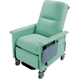 Nk Medical Products RC301-S-ICED MINT NK Medical Recliner with Swing Arms, 5" Casters, Push Bar & Side Table, Iced Mint image.