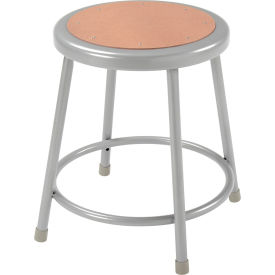 Global Industrial B2157618 Interion® 18"H Steel Work Stool with Hardboard Seat - Backless - Gray - Pack of 2 image.